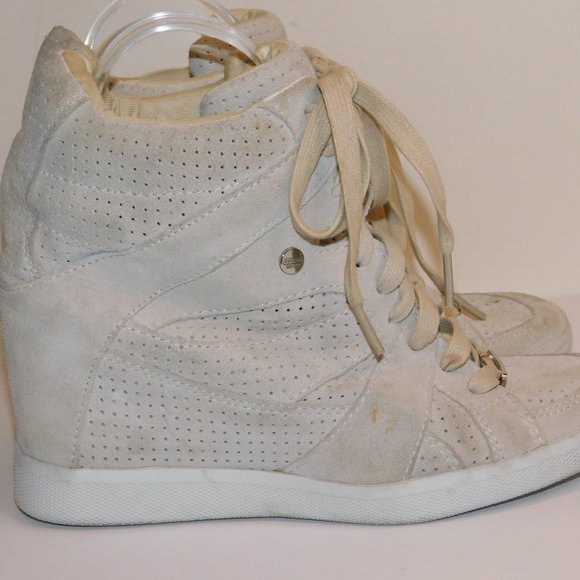 Coach Alexis High Top Wedge Sneakers Size 8.5M Suede - Picture 5 of 11